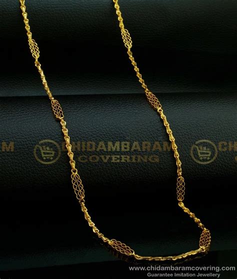 Buy One Gram Gold Plated Light Weight Poo Katta Mugappu Model Chain Buy ...