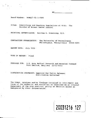 Fillable Online Identifying and Reaching Populations at Risk. This ...