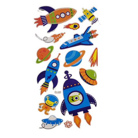 Space theme wall 3d stickers for kids