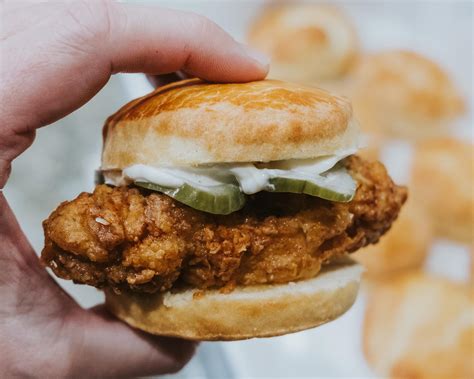 [Homemade] Buttermilk Biscuit Fried Chicken Sandwich : r/food
