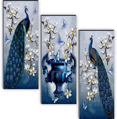 SAF paintings Ganesha Modern Art 6MM MDF Framed Set of 3 Digital ...