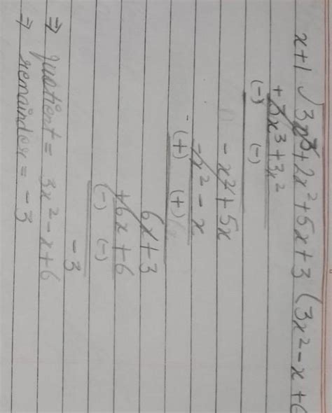 3x³ + 2x²+ 5x+3 ÷ x-1 - Brainly.in