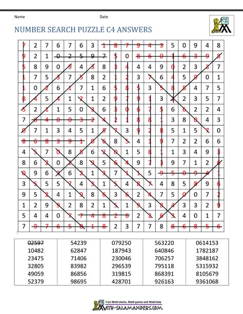 Image result for Math Search Puzzle Answer Key