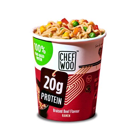 Chef Woo High Protein Ramen - Beef Flavor | 20g Protein per Portion ...