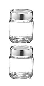 Buy KACH POINT Cube Shape Airtight Glass Jar containers with ...