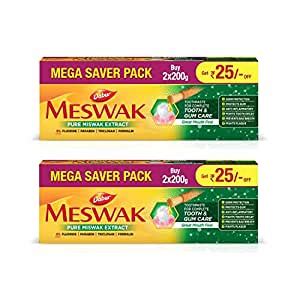Buy Dabur Meswak Complete Oral Care Toothpaste - 800g (400g x 2, Pack ...