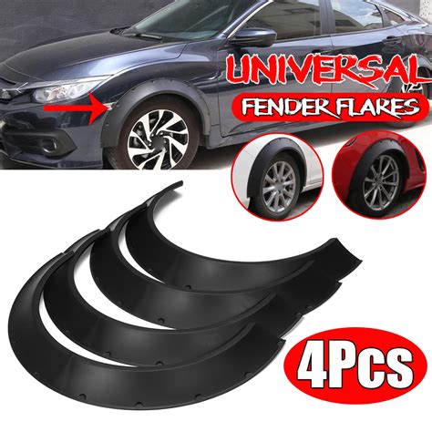 Buy Universal 4pc Extra Wide Body Fender Flares Pocket Rivet For Tesla ...