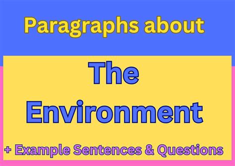 Paragraph About The Environment + Example Sentences