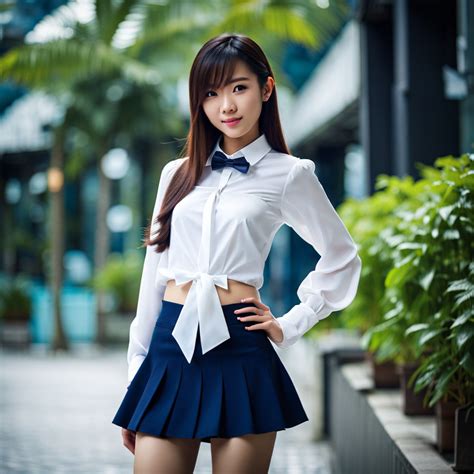 Asian femboy is wearing their school uniform by nathaliechen on DeviantArt