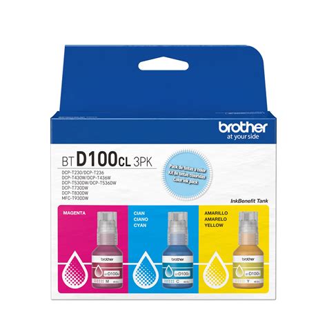 Tinta BROTHER KIT BTD100CL3PK TRI-PACK Color T230 430W 436W – Mesajil