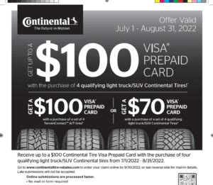 Continental Motorcycle Tires Rebate