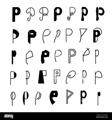 The Letter P In Different Fonts Fancy Fishtail Border Anamored