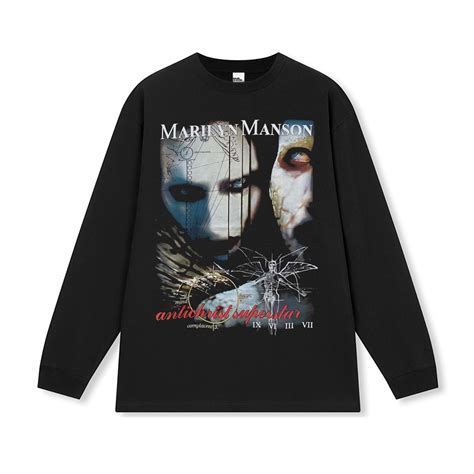 Brian Hugh Warner short-sleeved t-shirt men's and women's heavy washed ...