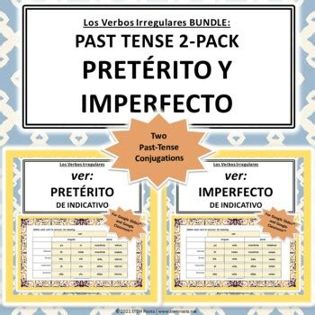 Past-Tense 2-Pack | Ver (Preterite & Imperfect) | Spanish Verb ...