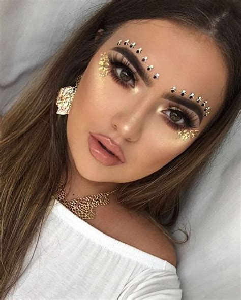 festival makeup rhinestones