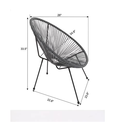 Buy 3 Piece Outdoor Chairs, Wicker Patio Furniture Set, All Weather ...