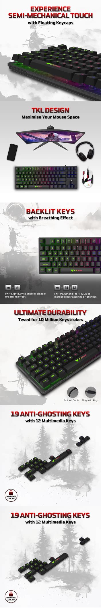 EvoFox Fireblade TKL Gaming Keyboard – Amkette