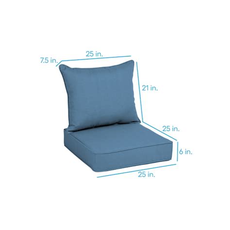 allen + roth 25-in x 25-in 2 -Piece Cornflower Canvas Deep seat patio ...