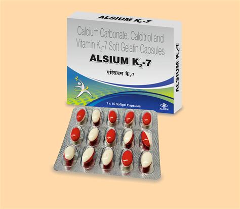 Alsium K2 - 7 Softgel (Calcitriol I.P. 0.25Mcg, Calcium Carbonate I.P ...