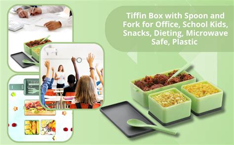 Buy Craftbin Airtight 3 Container Lunch Box/Tiffin Box with Spoon and ...