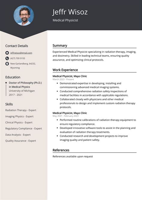 Medical Physicist Resume: Job Description, Sample & Guide