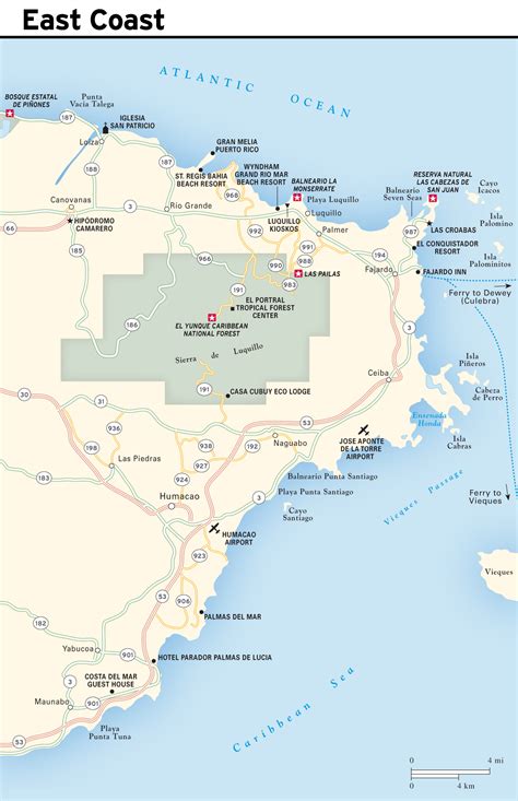 Large detailed East Coast map of Puerto Rico | Puerto Rico | North America | Mapsland | Maps of ...