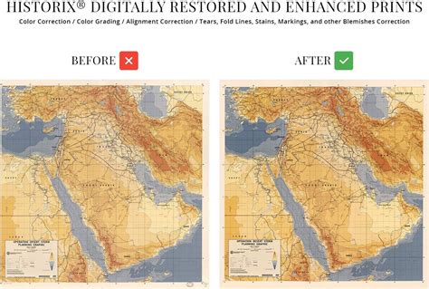 Buy HISTORIX 1991 Operation Desert Storm Map - 16x16 Inch Operation ...