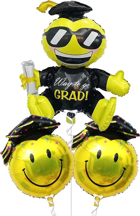 Buy Mylar Emoji Graduation Balloons - Large, 28 Inch, ?Way to Grad ...