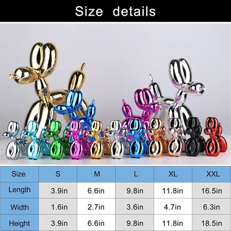 Buy Shiny Electroplating Balloon Dog Statue Collectible Figurines Art ...