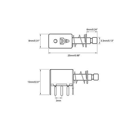 DPDT Switch Push to ON OFF Horizontal Switch – 1A – REES52
