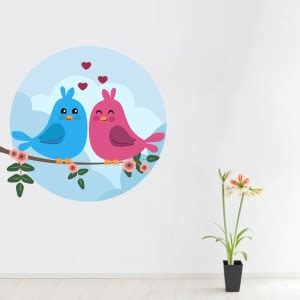 Day Decals 58 cm Birds on Branch & Hearts Wall Sticker Self Adhesive ...