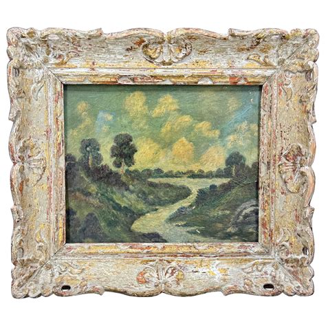 Vintage Oil on Board Framed Landscape Painting For Sale at 1stDibs | old landscape paintings ...