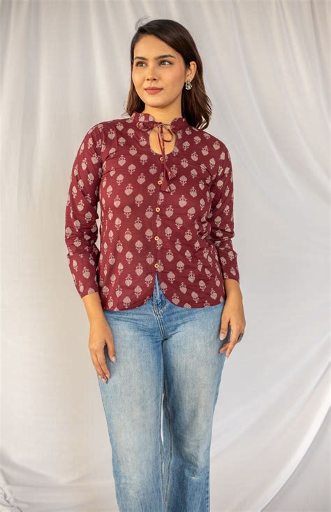 Office Wear Cotton Tops & Short Kurtis for Women | Sivasamgi