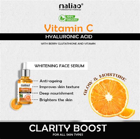 Maliao Vitamin C Whitening Face Serum With Berry Glutathione & Hyaluro ...