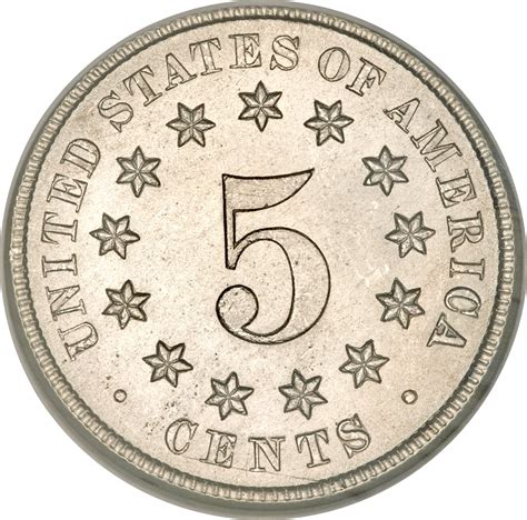 5 Cents "Shield Nickel" (without rays) - United States – Numista