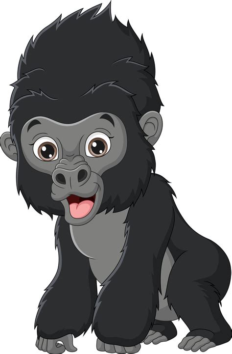 Cute baby gorilla cartoon isolated on white background 5112545 Vector ...