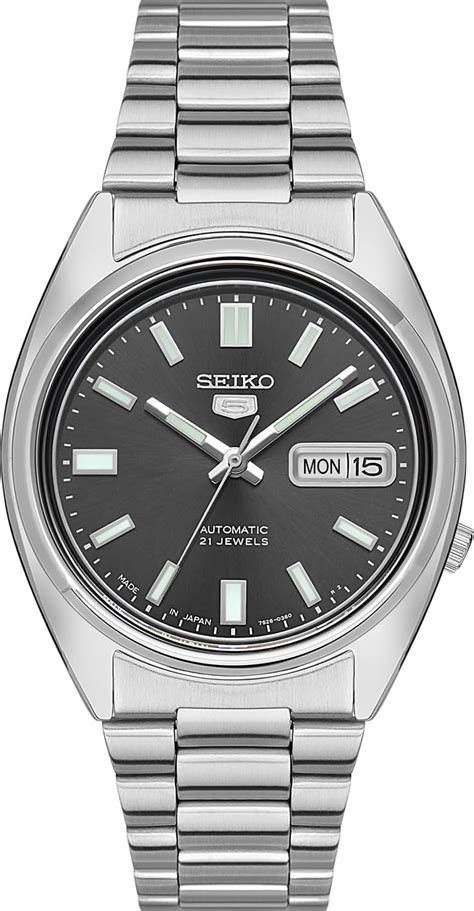 Seiko 5 Automatic Stainless Steel Watch - Black Dial India | Ubuy