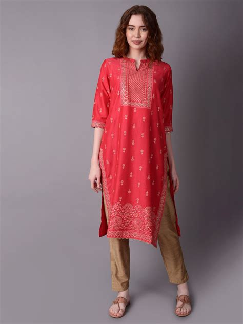 Pink Printed Kurta for Women at Low Price at SHREE