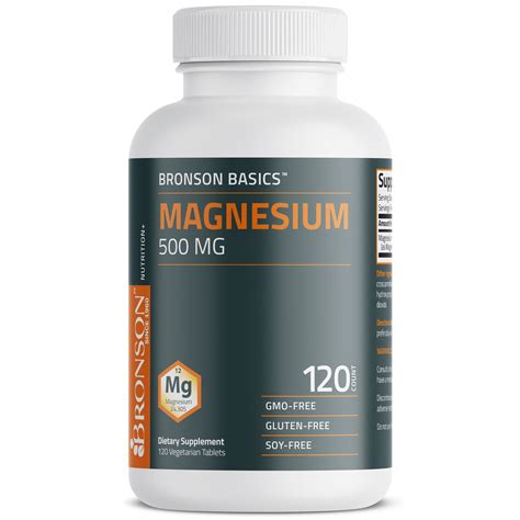 Magnesium 500 MG – Bronson Vitamins | Quality Vitamins and Supplements since 1960