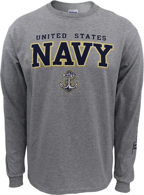 Amazon.com: Armed Forces Gear Men's Navy Block Long Sleeve T-Shirt ...