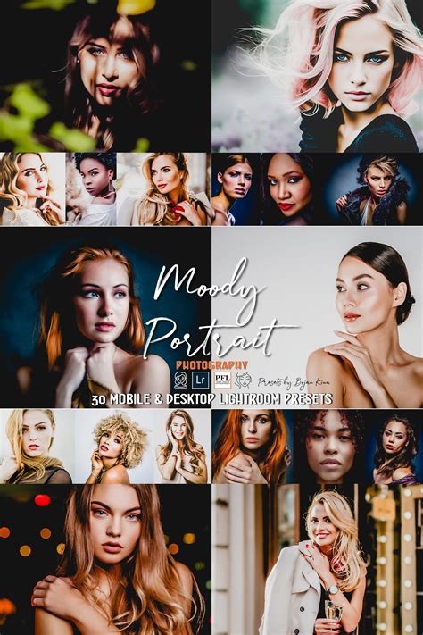 30 MOODY PORTRAIT Lightroom Presets, Portrait Presets / Bright Face ...