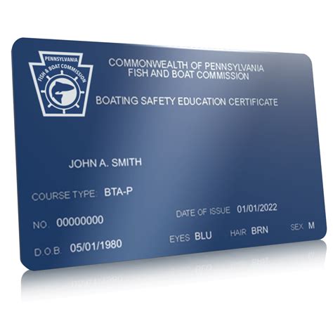 How much is a Boating Safety Education Certificate in Pennsylvania?