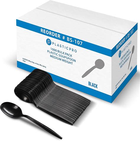 Amazon.com: PLASTICPRO 1000 pcs Disposable Plastic Soup Spoons Bulk ...