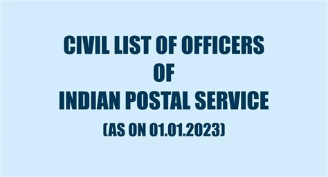 Civil list of Indian Postal Service officers List (IPoS) 2023 ...