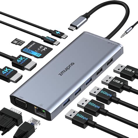 USB C Docking Station,Dual HDMI Monitor Triple Display Adapter USBC Hub ...