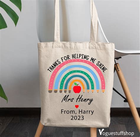 Teacher Tote Bag Teacher Appreciation Bag Custom Teacher Thank - Etsy UK
