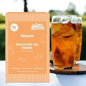Chaayos Peach Instant Iced Tea Premix - Refreshing Energy Drink, Pack ...