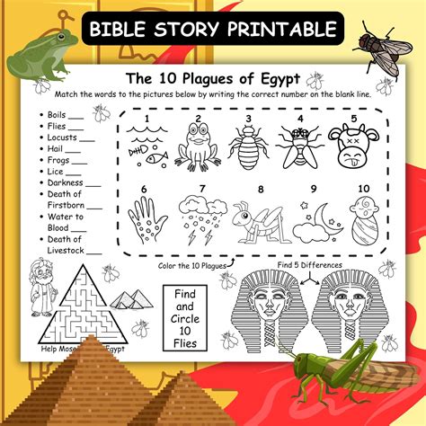 The 10 Plagues of Egypt Kids Activity Sheet, Bible Story Coloring ...
