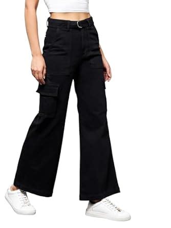 Buy Dolce Crudo Women's Wide Leg High Rise Regular Length Stretchable ...