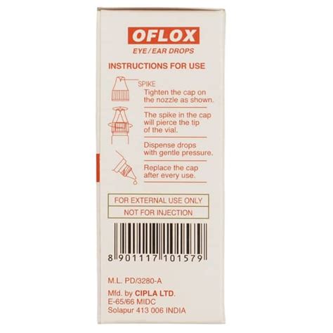 Oflox 0.3 %W/V Eye/Ear Drop (5): Uses, Side Effects, Price & Dosage ...